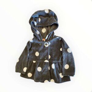 Carter's Baby Girl Polka Dot Fleece Jacket w/ Hood & Ears - Size 12M (32-1)
